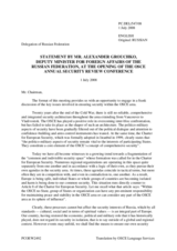 Statement by Mr. Grouchko, Deputy Foreign Minister of the Russian Federation