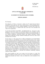 Statement by Serbia
