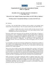 Statement by Amb. Pryakhin, Head of the OSCE Office in Tajikistan