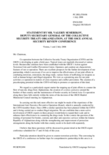 Statement by Mr. Semerikov, Deputy Secretary General of the CSTO