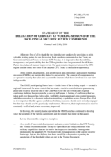 Statement by Germany