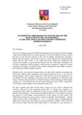 Statement by the Czech Republic