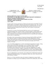 Statement by Canada in Response to the Statement delivered by the SACEUR General John Craddock