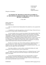 Statement by Kazakhstan