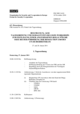 Agenda and Modalities