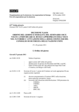 Agenda and Modalities