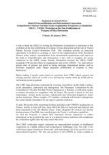 Statement by Mr. du Preez, CTBTO