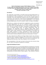Report by the Special Representative of the OSCE Chairperson-in-Office on Gender Issues, Senior Gender Advisor and Gender Advisor, Gender Section, following their visit to Switzerland, 9-11 December 2013 Report by the Special Representative of the OSCE Chairperson-in-Office on Gender Issues, Senior Gender Advisor and Gender Advisor, Gender Section, following their visit to Switzerland, 9-11 December 2013
