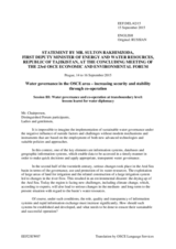 Statement by Mr. Sulton Rakhimzoda, First Deputy Minister of Energy and Water Resources