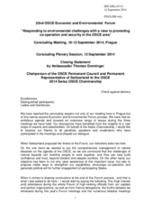 Closing Statement by Amb. Thomas Greminger, Chairperson of the Permanent Council