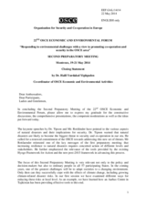 Closing Statement by Mr. Halil Yurdakul Yigitguden, Co-ordinator of OSCE Economic and Environmental Activities