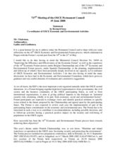 Statement by Bernard Snoy, Co-ordinator of OSCE Economic and Environmental Activities