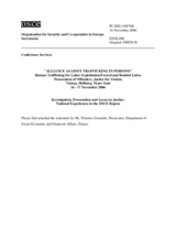 Statement by the Prosecutor Ms. Florence Gouache, French Department of Social Economic and Financial Affairs