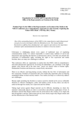 Position Paper by the Office of the OSCE Representative on Freedom of the Media