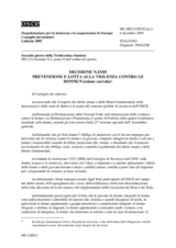 Lubiana Decisione n.15/05 Prevenzione E Lotta Alla Violenza Contro Le Donne