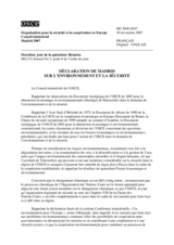 Déclaration de Madrid sur l'environnement et la sécurité