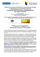 Findings and Suggestions, 2010 Public-Private Expert Workshop for South Eastern Europe