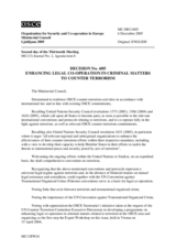 Ljubljana Ministerial Decision No. 4 on enhancing legal co-operation in criminal matters to counter terrorism