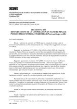 Décision No 4/05 renforcement de la coopération en matière pénale pour lutter contre le terrorisme