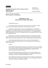 Decision No. 7/03 on Travel Document Security