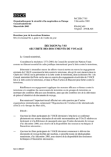 Décision No 7/03 sécurité des documents de voyage