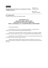 Decisione N.757 mandato della rete OSCE di punti di contatto nazionali per la sicurezza e la gestione delle frontiere