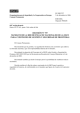 Decisión Nº 757 mandato de la red de enlaces nacionales de la OSCE para cuestiones de gestión y seguridad de fronteras