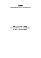 Document de l’OSCE sur les stocks de munitions conventionnelles