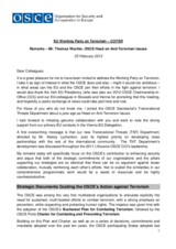 Remarks by the OSCE Head on Anti-Terrorism before the EU Working Party on Terrorism Remarks by the OSCE Head on Anti-Terrorism before the EU Working Party on Terrorism