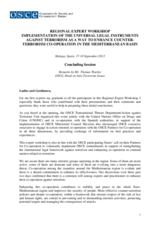 Concluding Remarks on Enhancing Co-operation Against Terrorism in the Mediterranean Region Concluding Remarks on Enhancing Co-operation Against Terrorism in the Mediterranean Region