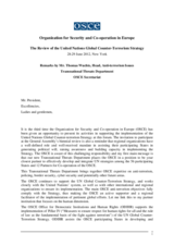 "The Review of the United Nations Global Counter-Terrorism Strategy" by Thomas Wuchte, OSCE Head on Anti-Terrorism Issues