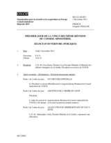 Journal, 1st Day of the 22nd Ministerial Council