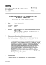 Journal, 2nd Day of the 22nd Ministerial Council 