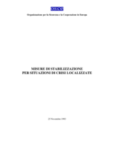 Misure di stabilizzazione per situazioni di crisi localizzate