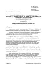 Statement by the Delegation of the Russian Federation on the freedom of the media in the OSCE area