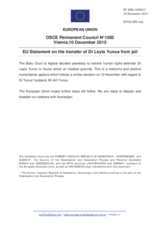 Statement by the Luxembourgian EU Presidency on the release of human rights activist Ms. L. Yunusova in Azerbaijan