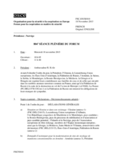 Journal de la 804ème séance plénière du Forum