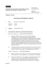 Journal de la 805ème séance plénière du Forum