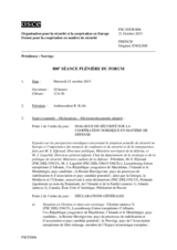 Journal de la 800ème séance plénière du Forum