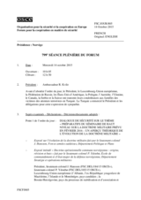 Journal de la 799ème séance plénière du Forum