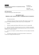 Il Consiglio permanente Decisione N.. 835