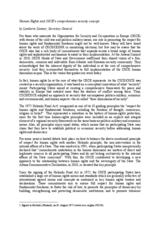 Human Rights and OSCE’s comprehensive security concept