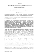 Mass Media in Armenia: 2010 Reflections and Trends for the Future