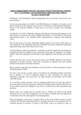 Welcome speech by Ambassador Robert Bosch, Head of the OSCE Presence in Albania