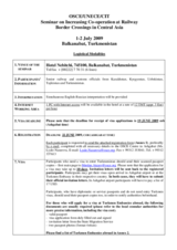 Logistical Modalities - Balkanabat