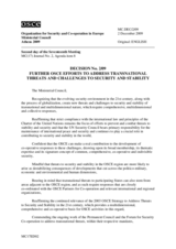 Decision No. 2/09, Further OSCE Efforts to Address Transnational Threats and Challenges to Security and Stability