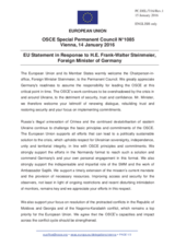 Statement by the Dutch EU Presidency in response to the address by the Chairperson-in-Office of the OSCE, Minister for Foreign Affairs of Germany, H.E. Frank-Walter Steinmeier