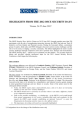 Highlights from the 2012 OSCE Security Days