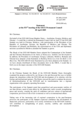Statement by the Delegation of Azerbaijan (on behalf of the GUUAM Group Member States - Azerbaijan, Georgia, Moldova and Ukraine) on GUUAM Summit held in Chisinau on April 22, 2005