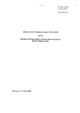 Address by the Minister of Foreign Affairs of Bosnia and Herzegovina, H.E. Mr. Mladen Ivanic